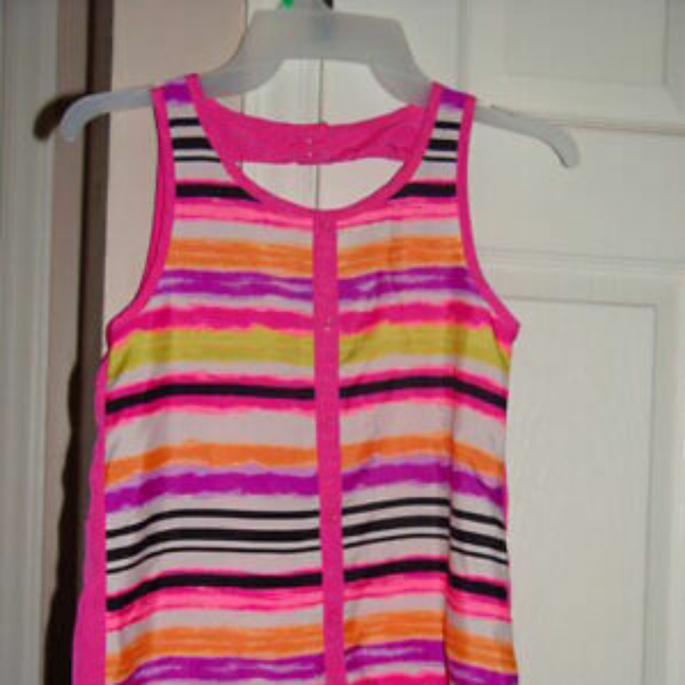 Open Back Sleeveless Striped Shirt